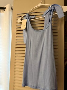 a new day Light Blue Tie-Shoulder Tank Top